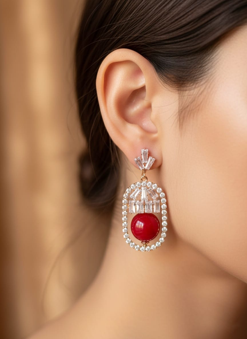 Crimson Radiance Earrings